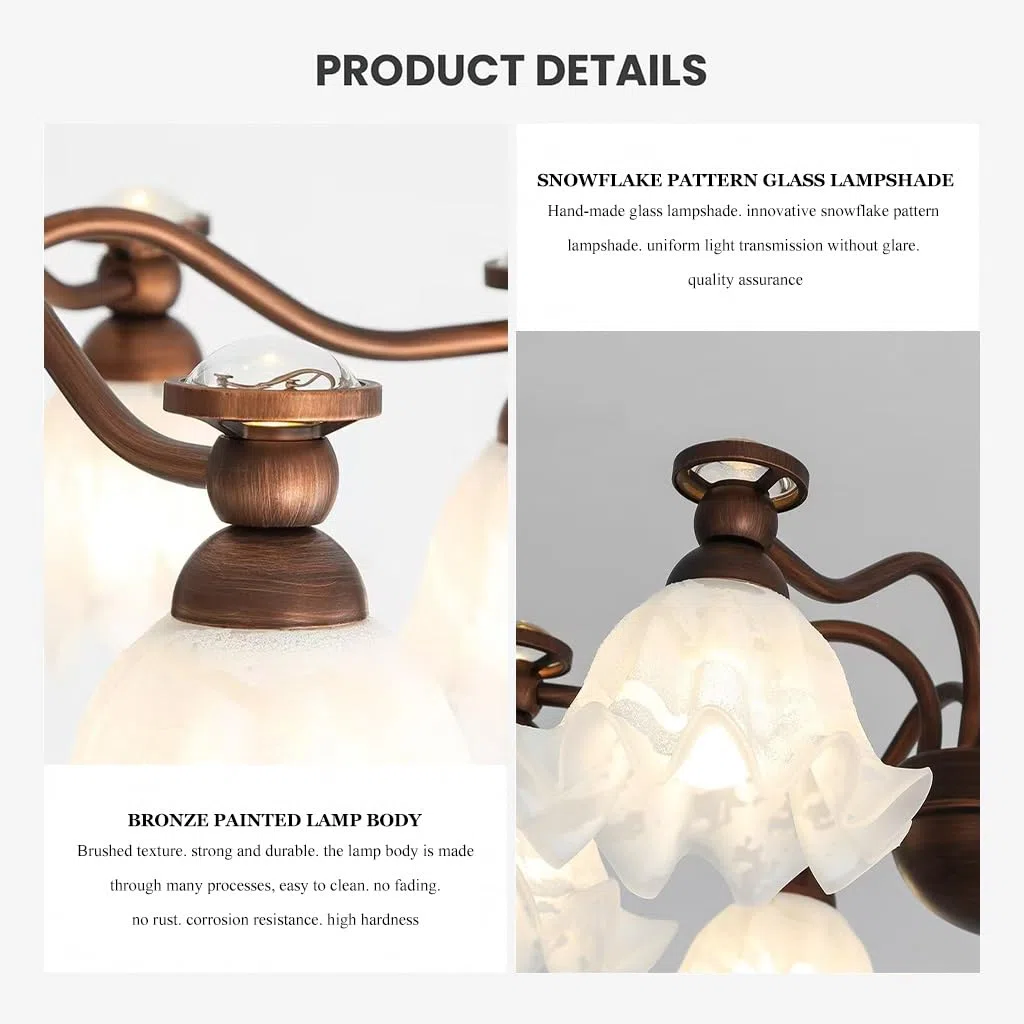 Sd Lampe mit 8 Leuchten, Antik-Bronze, für Bauernhaus, Restaurant, Küche, Wohnzimmer, Schlafzimmer, Eingangsbereich