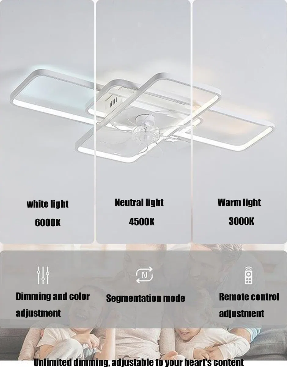Bellastein LED Deckenventilator Mit Beleuchtung, Modern LED Deckenleuchte Mit Ventilator, Leise mit Fernbedienung und APP Dimmbare Lampe mit Ventilator für Esszimmer Schlafzimmer Licht (Weiß, L103cm)