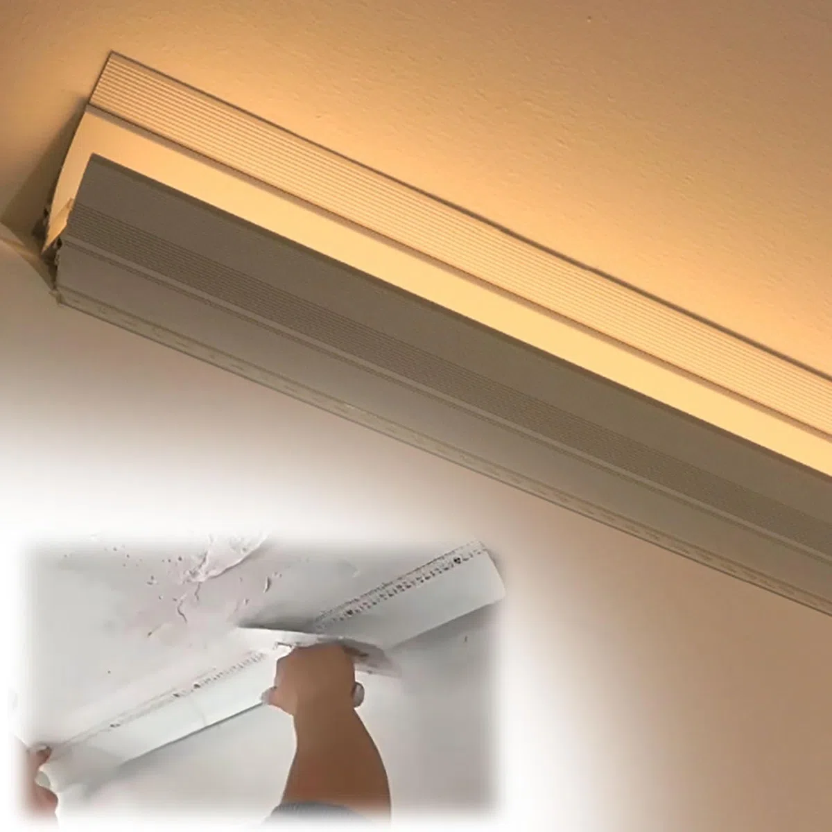 Kronenform-Einputz-Kronenformbeleuchtung for LED-Streifenlichter, Aluminium-LED-Diffusor-Kanalschiene, Innendekoration(2.4m(8ft))